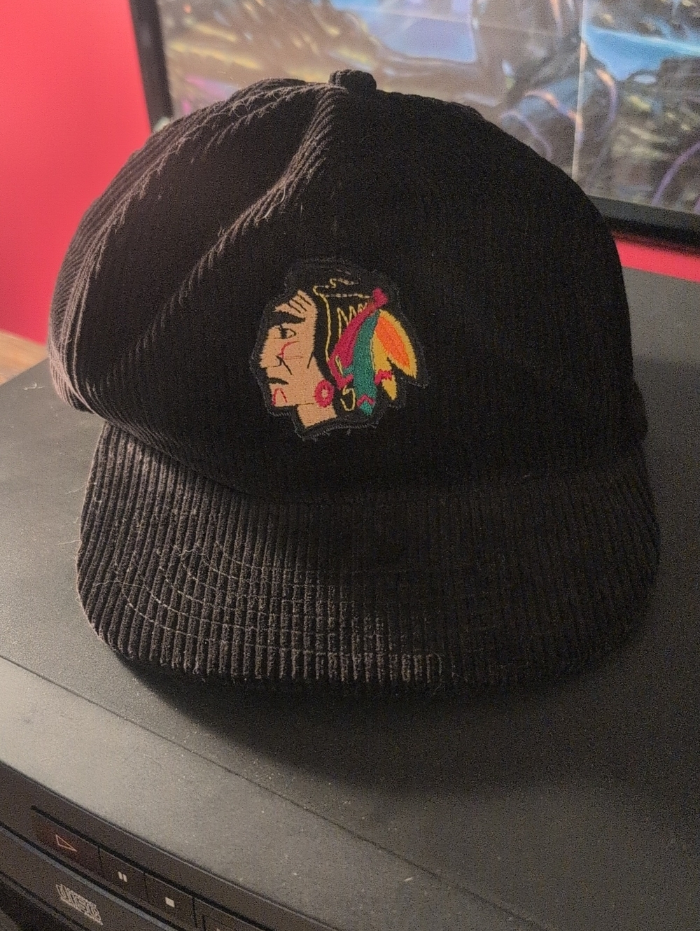 Vintage Blackhawks Courdoroy Snapback Hat